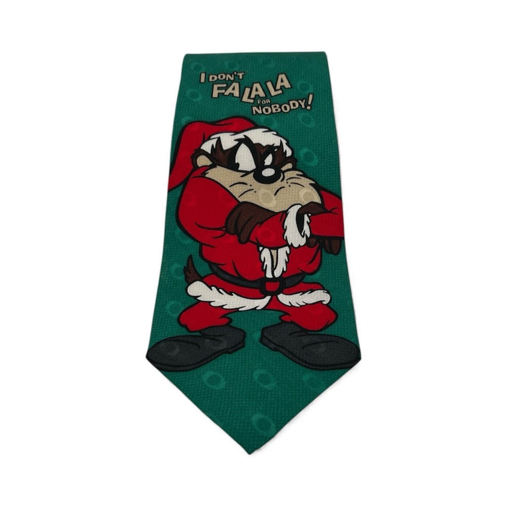Warner Bros Studio Taz Christmas Silk Tie 1995 – “I Don’t Fa La La for Nobody!”